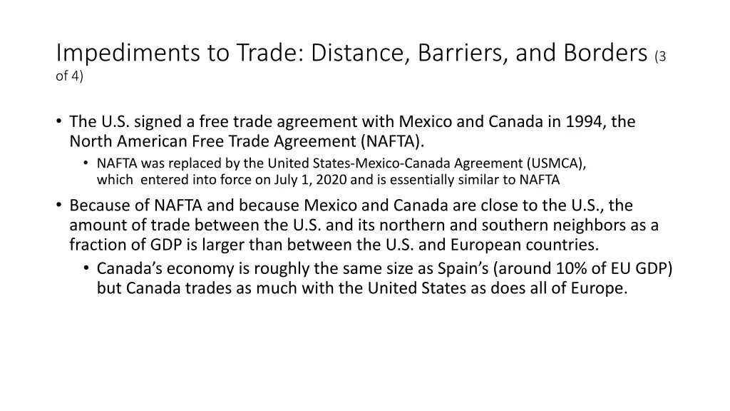 impediments to trade distance barriers 2