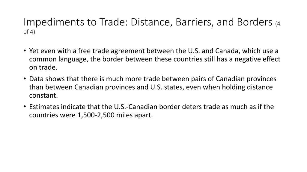 impediments to trade distance barriers 3