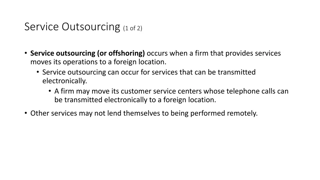 service outsourcing 1 of 2