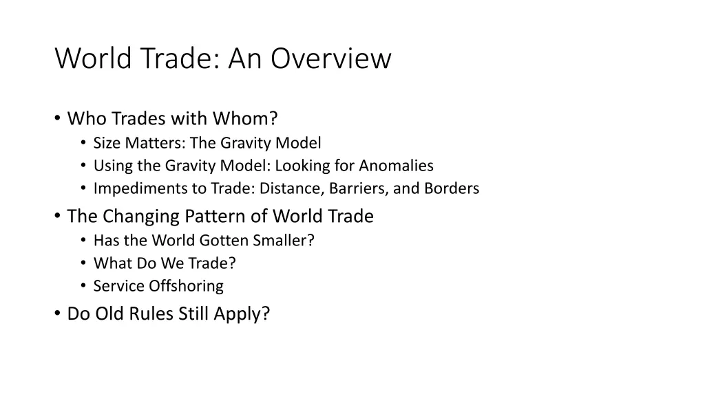 world trade an overview