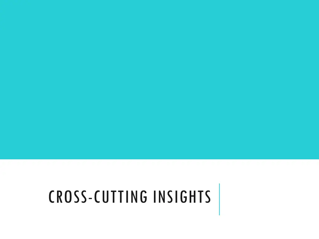 cross cutting insights