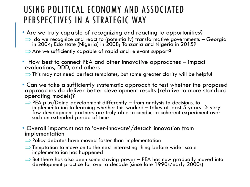 using political economy and associated