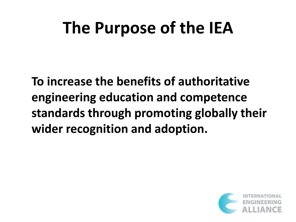 the purpose of the iea