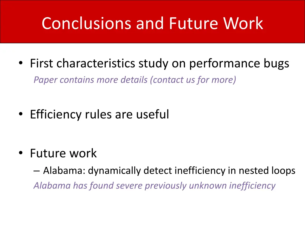 conclusions and future work