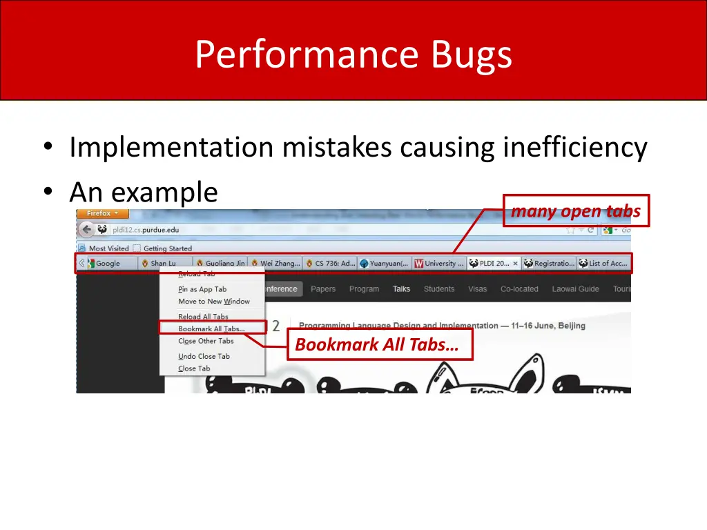 performance bugs