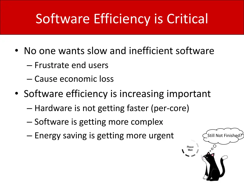 software efficiency is critical