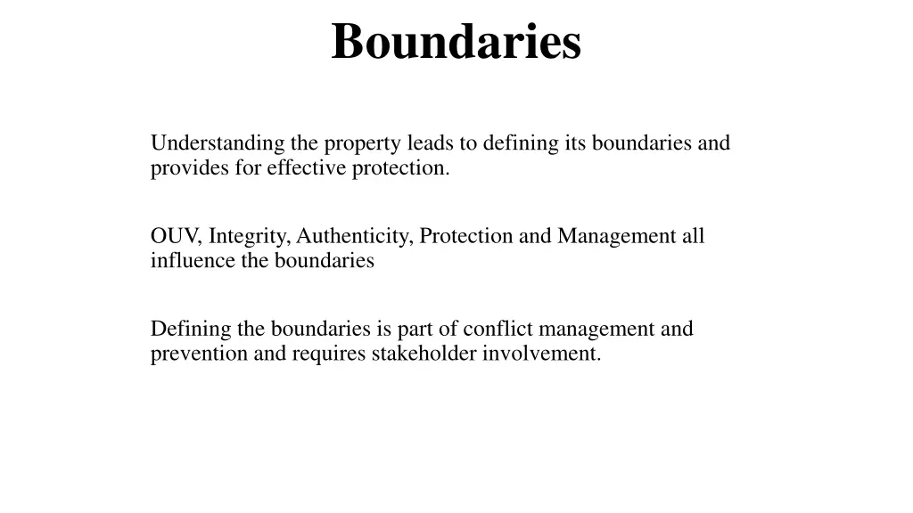 boundaries