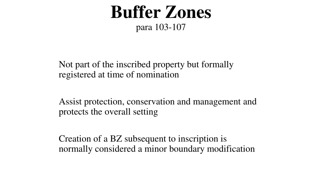 buffer zones para 103 107