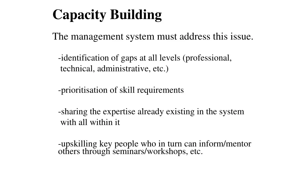 capacity building