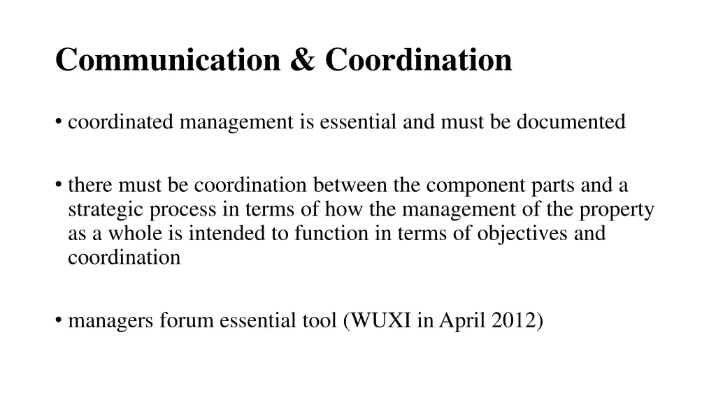 communication coordination