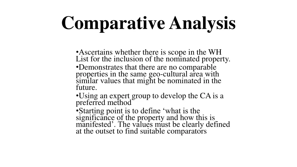 comparative analysis