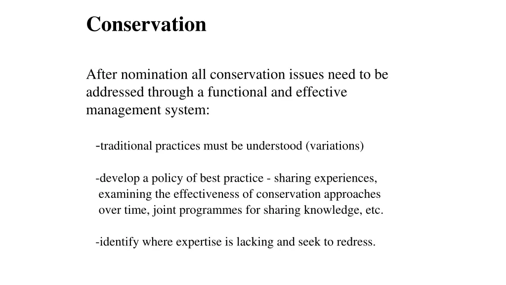 conservation