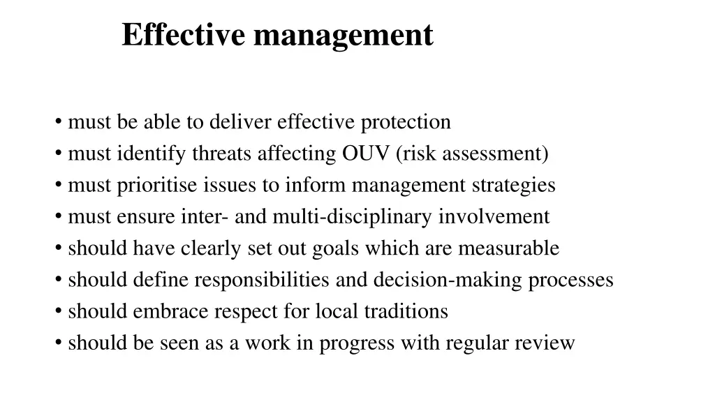 effective management