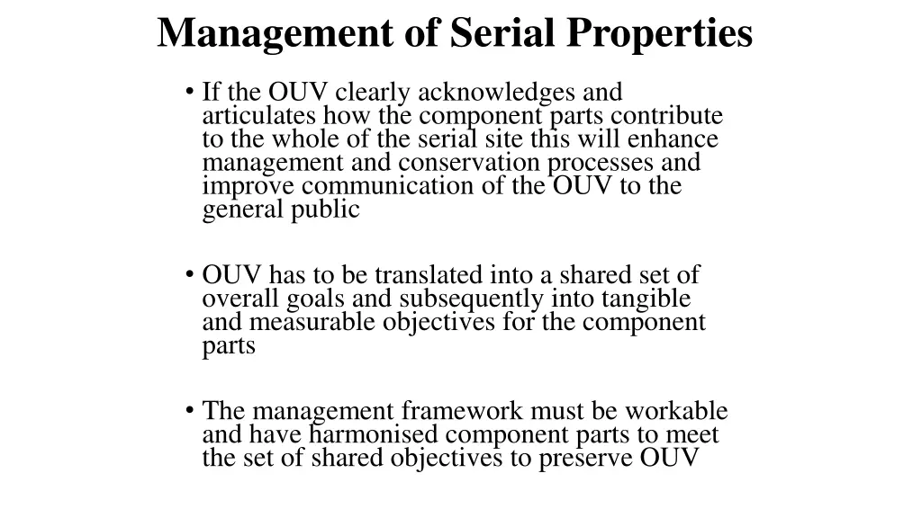 management of serial properties 2