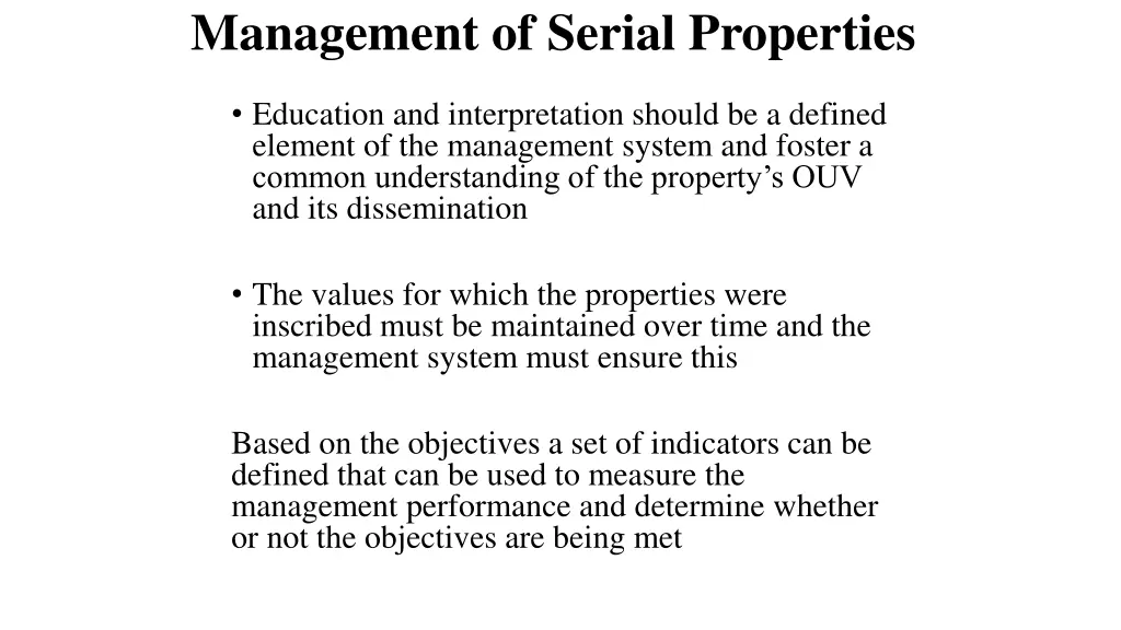 management of serial properties 3