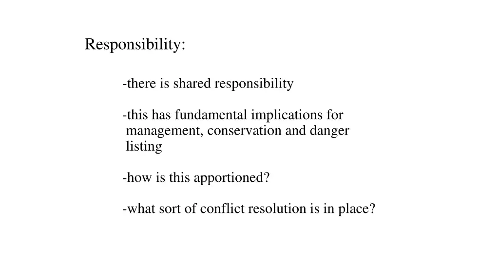 responsibility