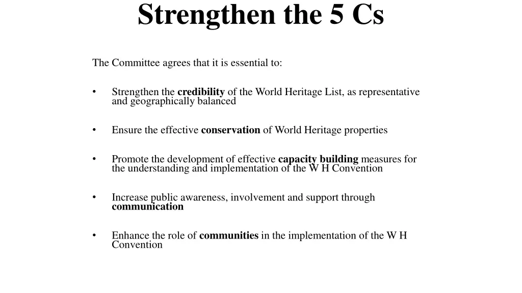 strengthen the 5 cs