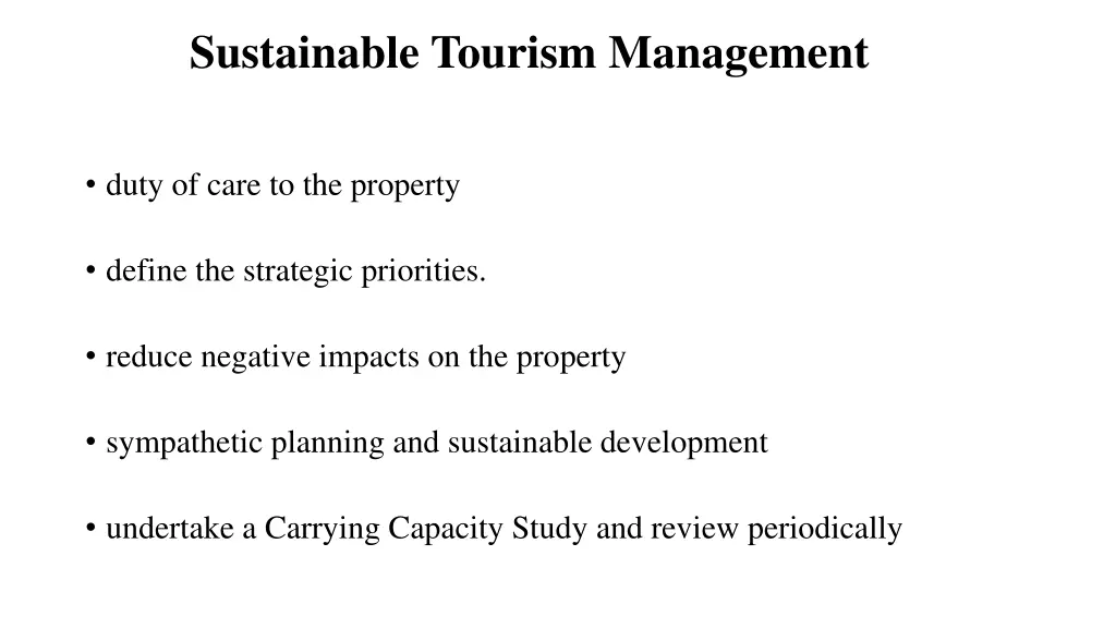 sustainable tourism management