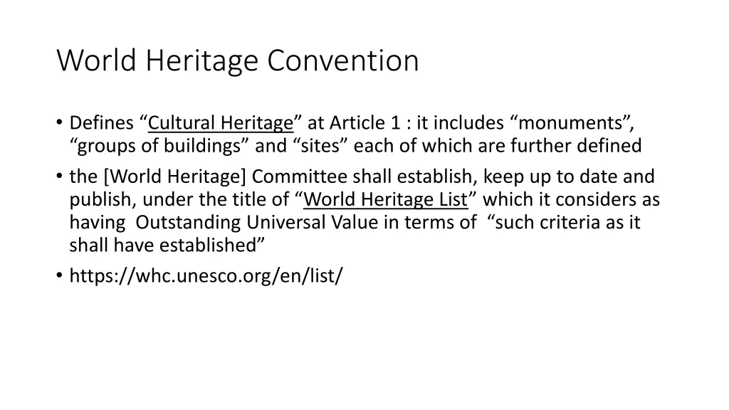 world heritage convention