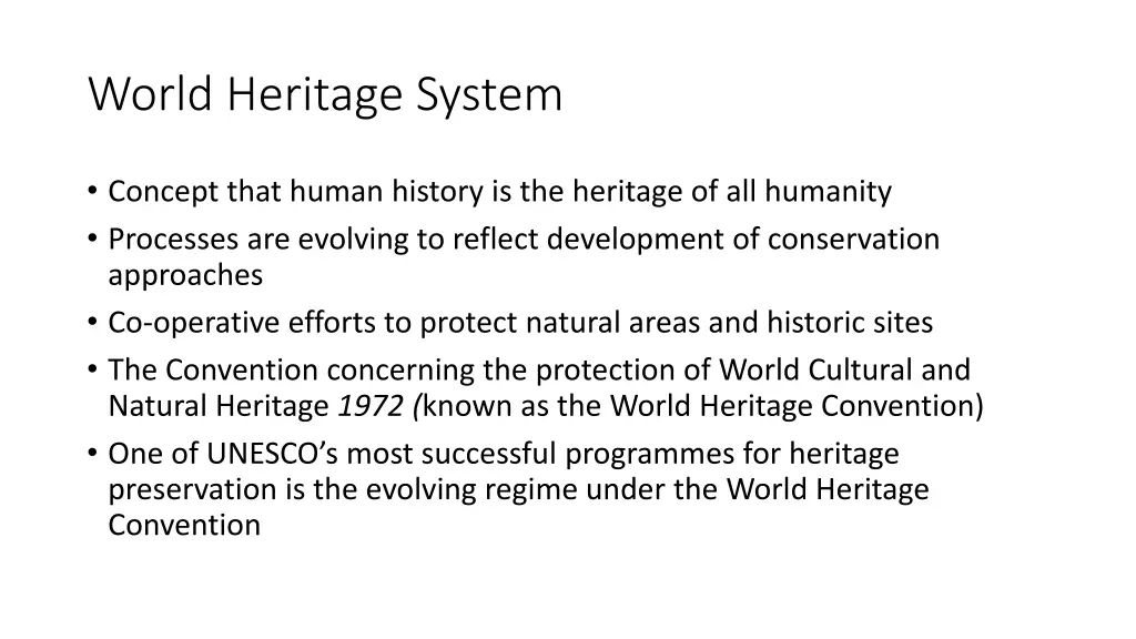 world heritage system