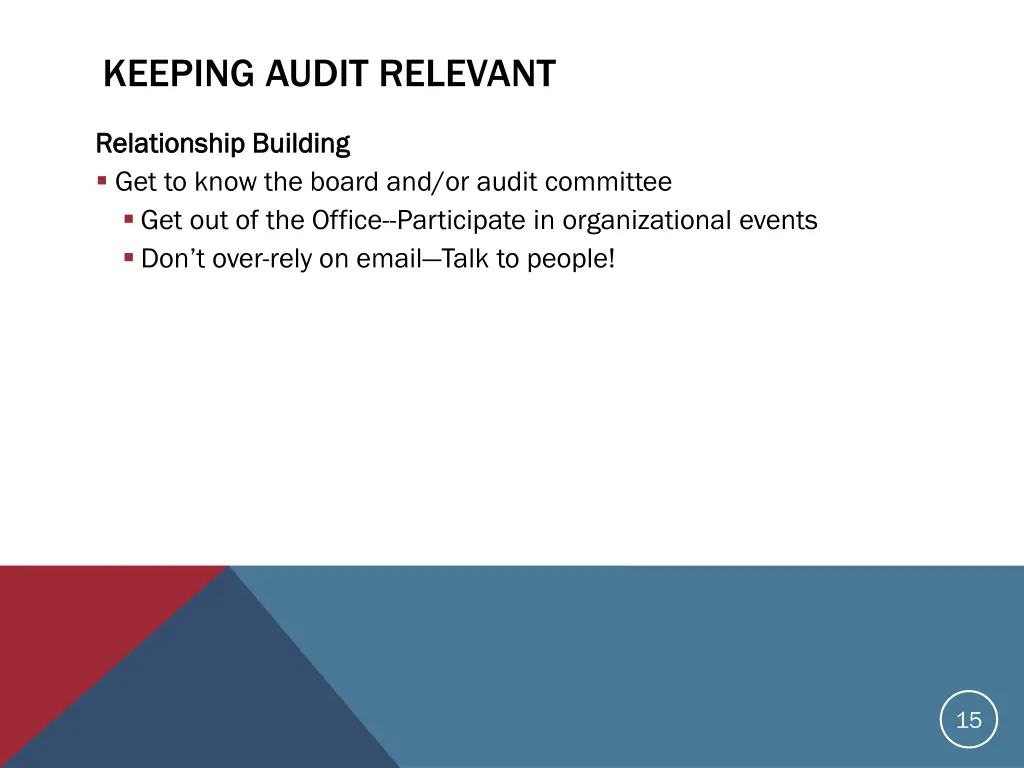 keeping audit relevant 2