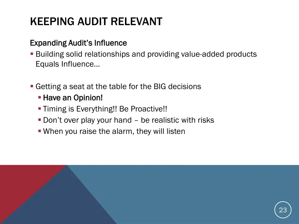 keeping audit relevant 9