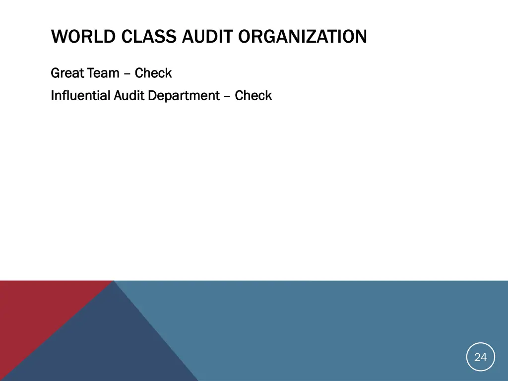 world class audit organization