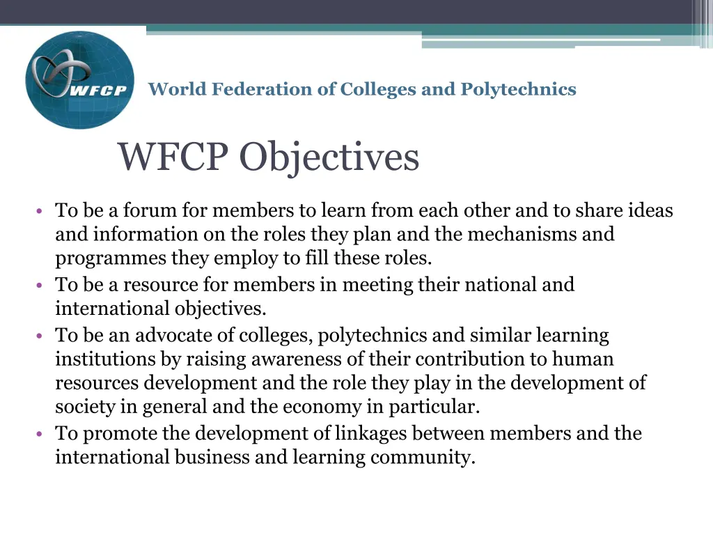 world federation of colleges and polytechnics 1