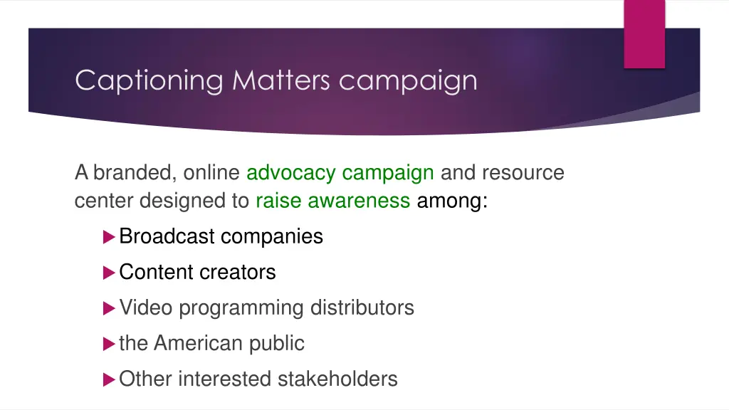 captioning matters campaign