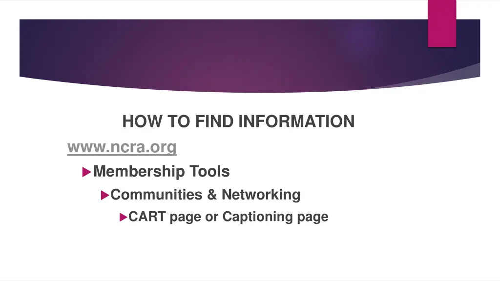 how to find information www ncra org membership