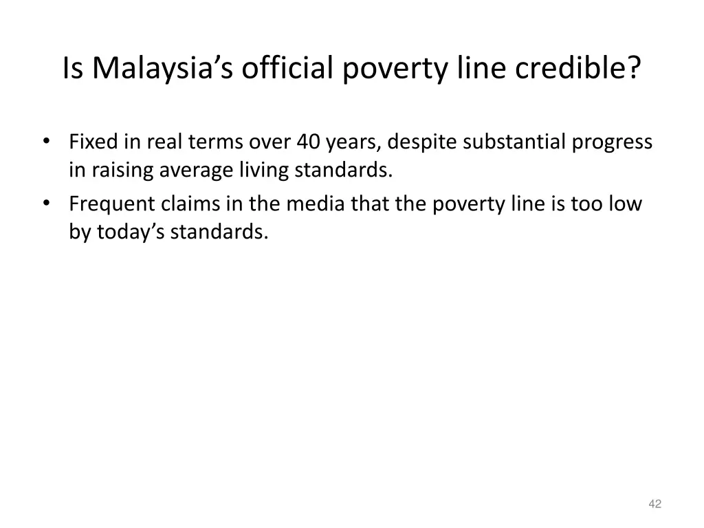 is malaysia s official poverty line credible