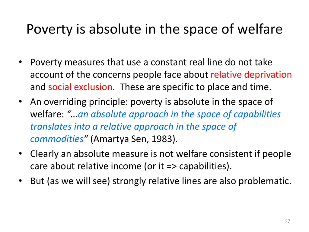 poverty is absolute in the space of welfare