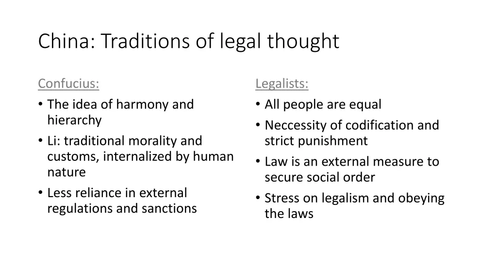 china traditions of legal thought