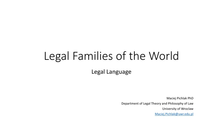 legal families of the world