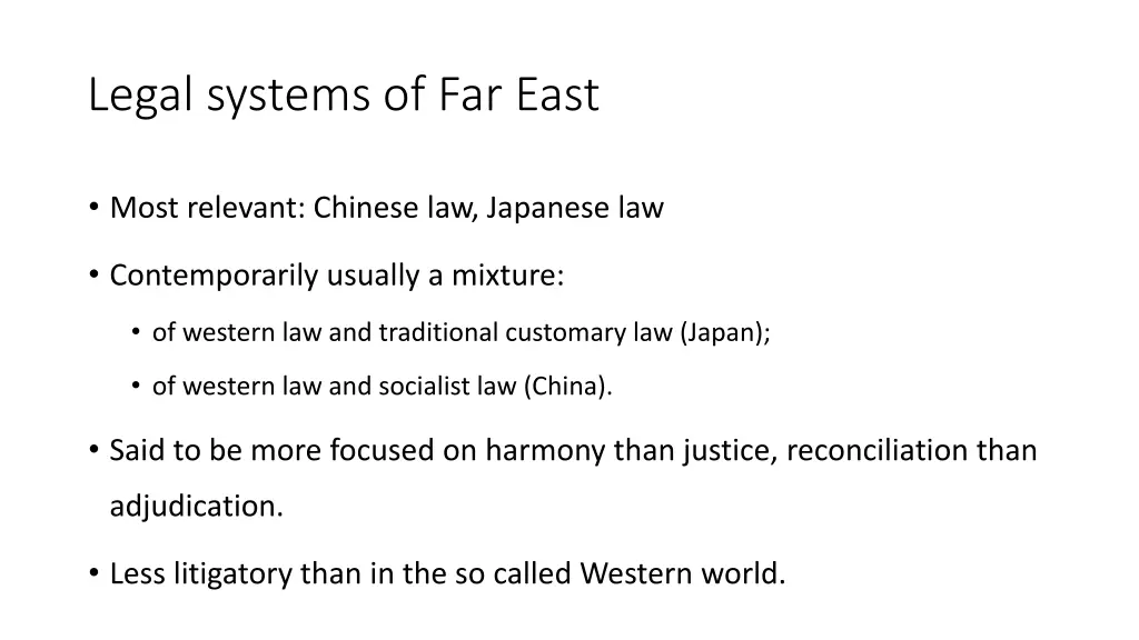 legal systems of far east