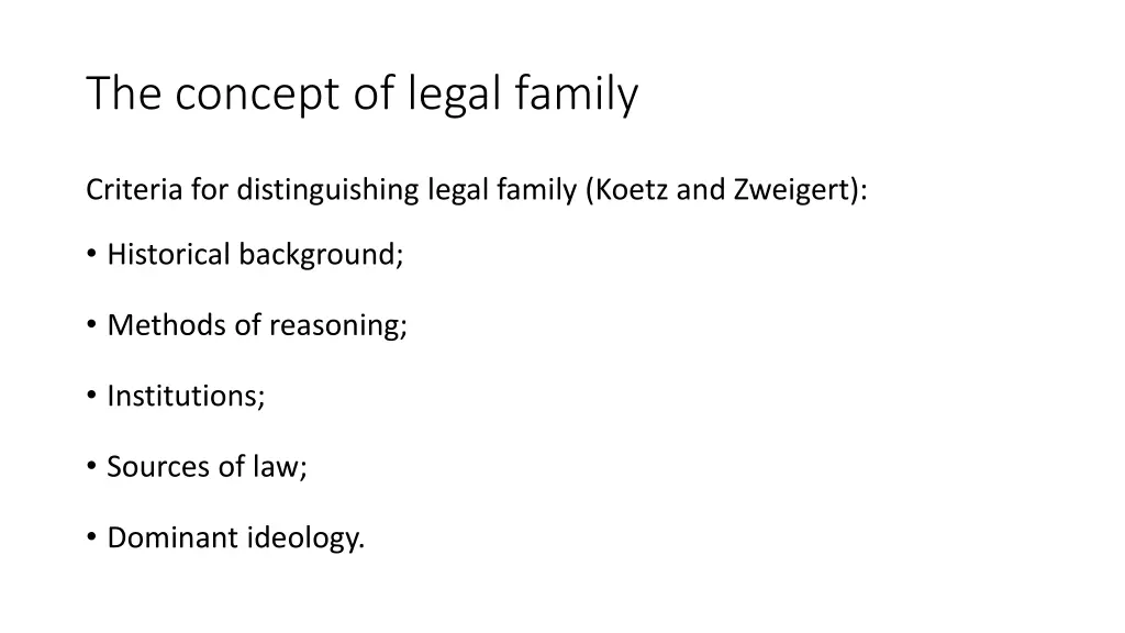 the concept of legal family