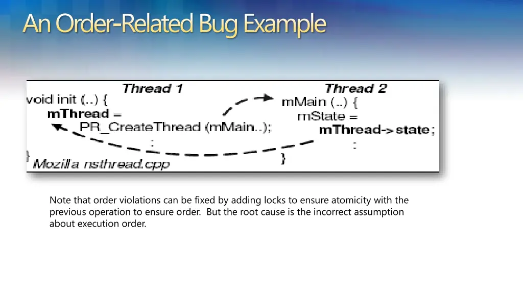 an order related bug example