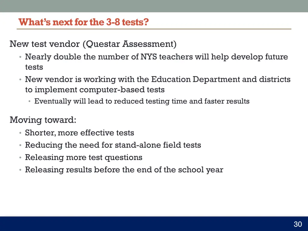 what s next for the 3 8 tests