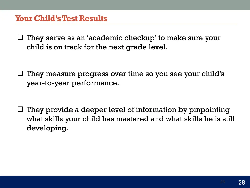 your child s test results