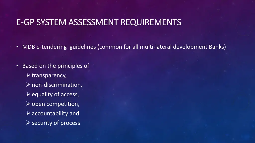 e e gp system assessment requirements gp system