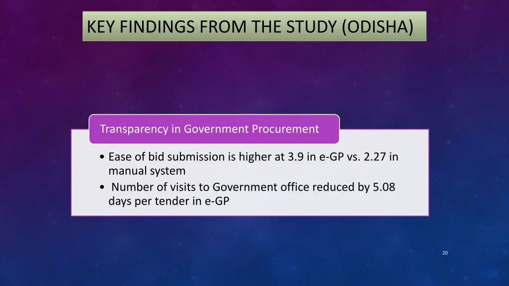 key findings from the study odisha 7