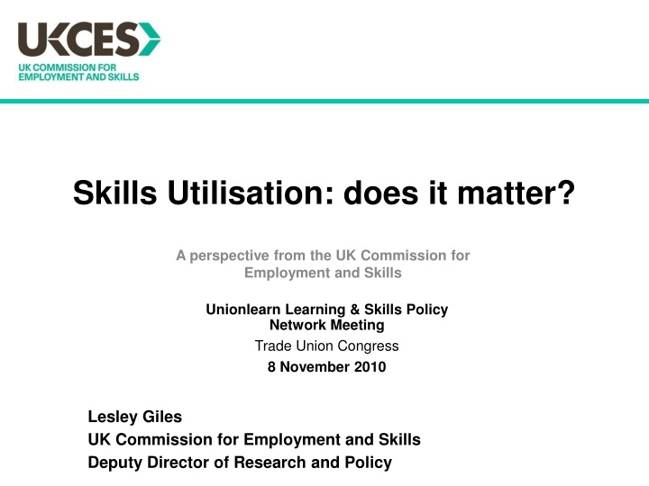 skills utilisation does it matter