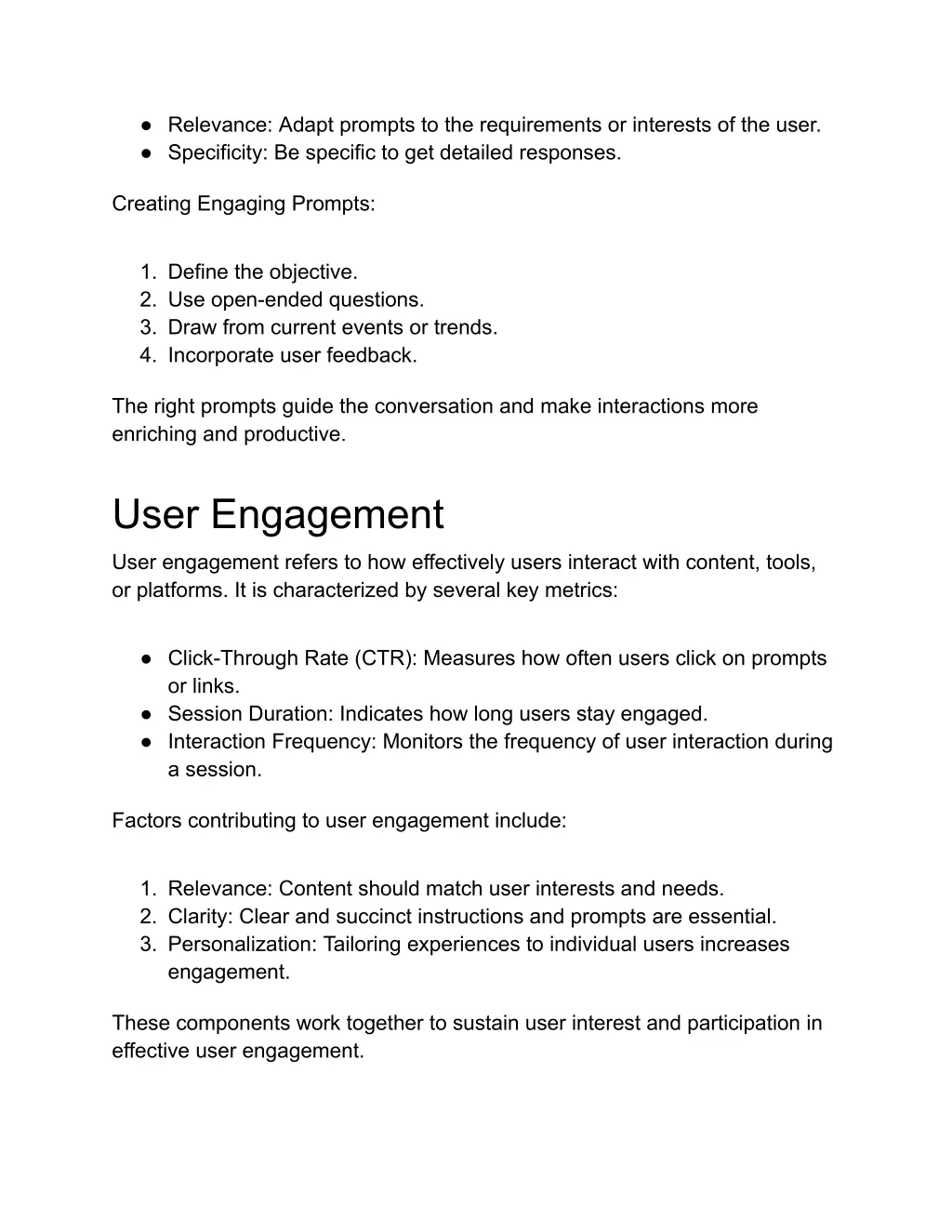 relevance adapt prompts to the requirements