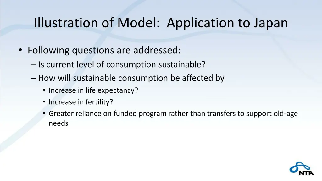 illustration of model application to japan