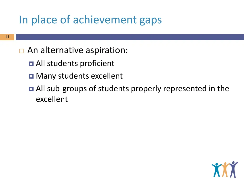 in place of achievement gaps