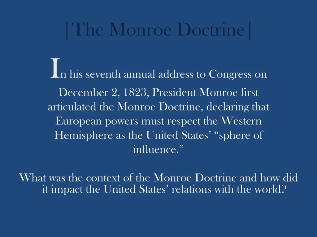 the monroe doctrine