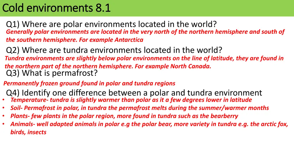 cold environments 8 1 cold environments 8 1