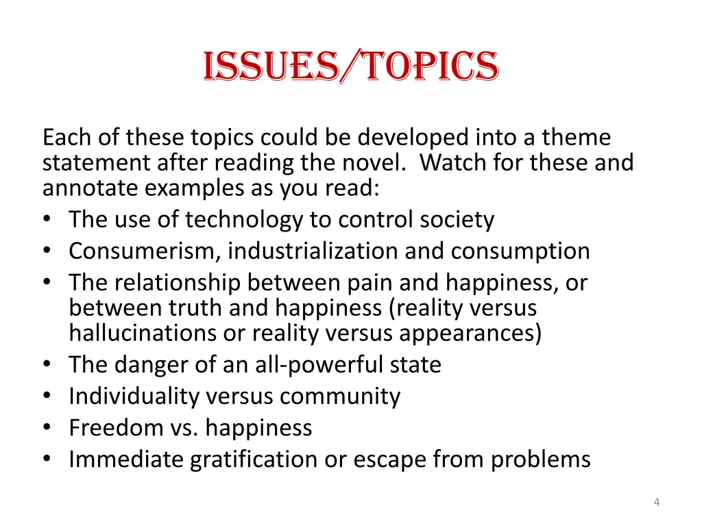 issues topics