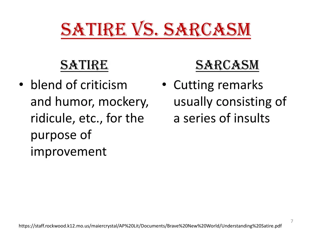 satire vs sarcasm