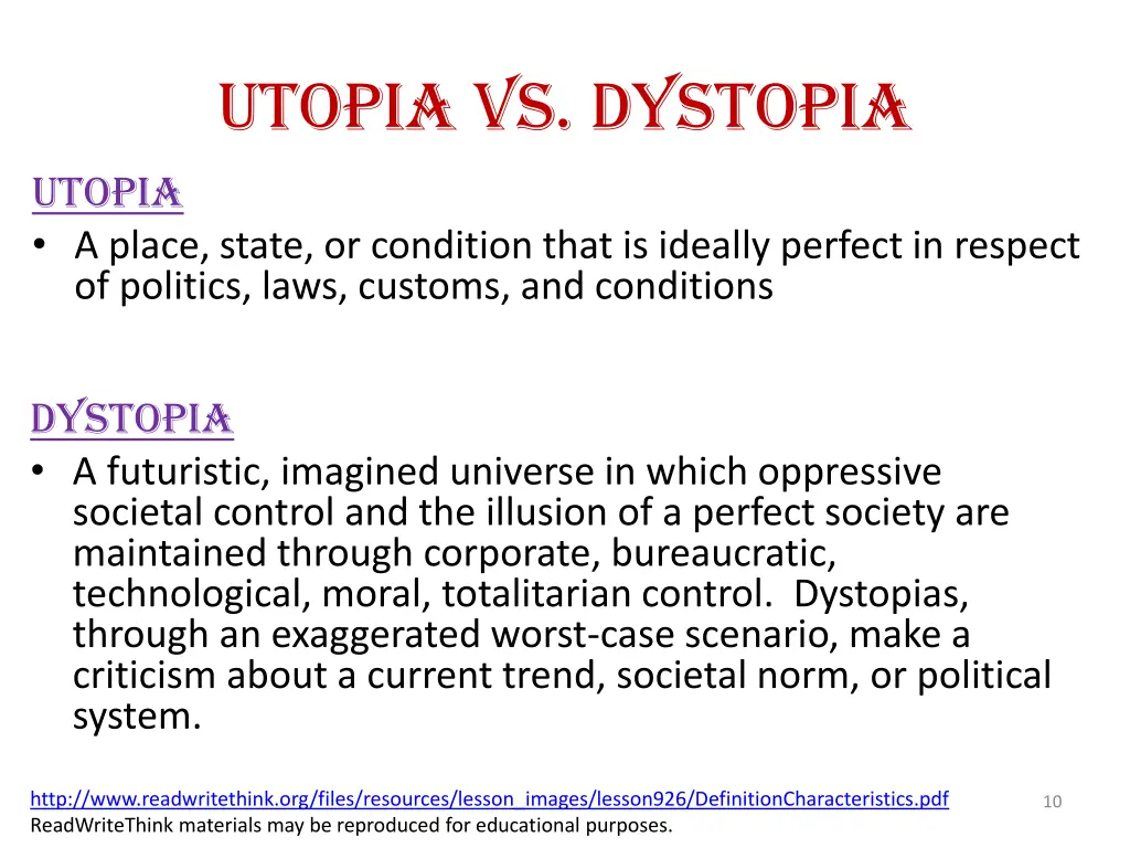 utopia vs dystopia